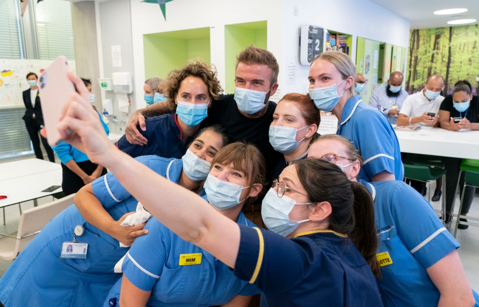 Nurses at London’s UCH take a selfie with Becks