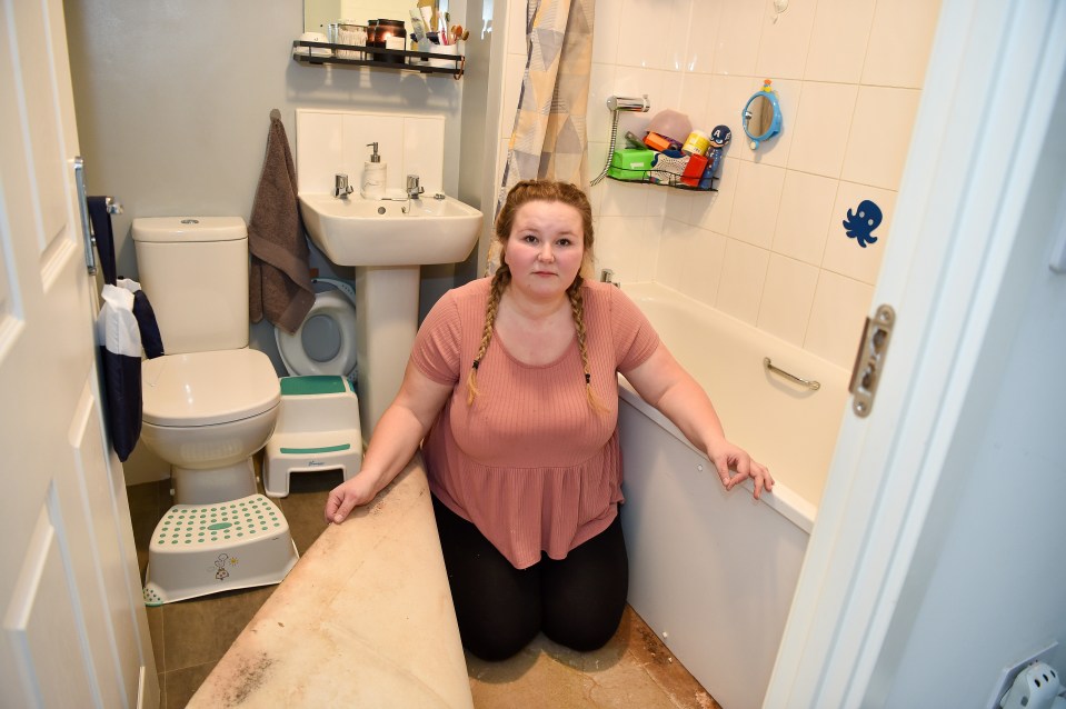 Katie Biddle says her home is freezing, her bathroom’s mouldy, and she’s worried about her four-year-old son