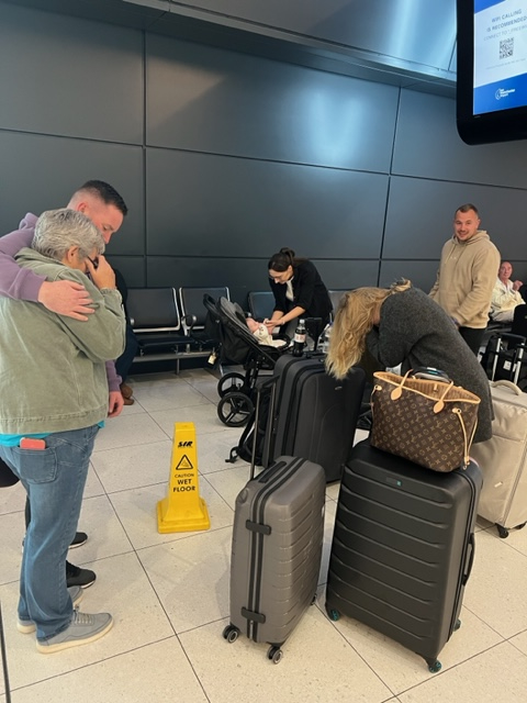 The Cribb family were left stranded after an error on their boarding passes