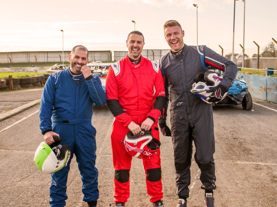 Freddie, pictured far right, hosts Top Gear with Chris Harris and Paddy McGuinness