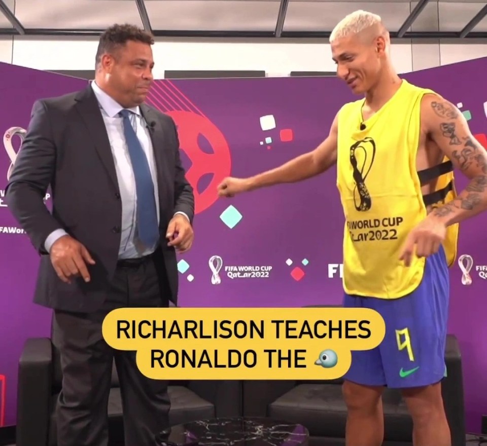 Richarlison taught Ronaldo his trademark pigeon dance