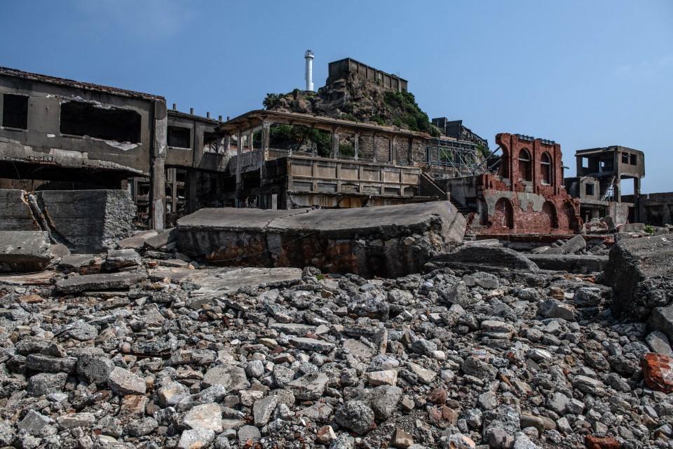 Rubble and remnants of its haunting past are all that remains on the island