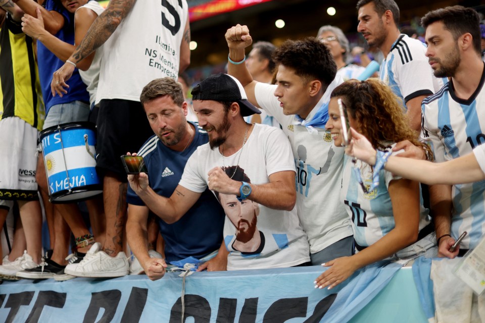 Argentina fans got into the ground early to catch the last few minutes of the Brazil game