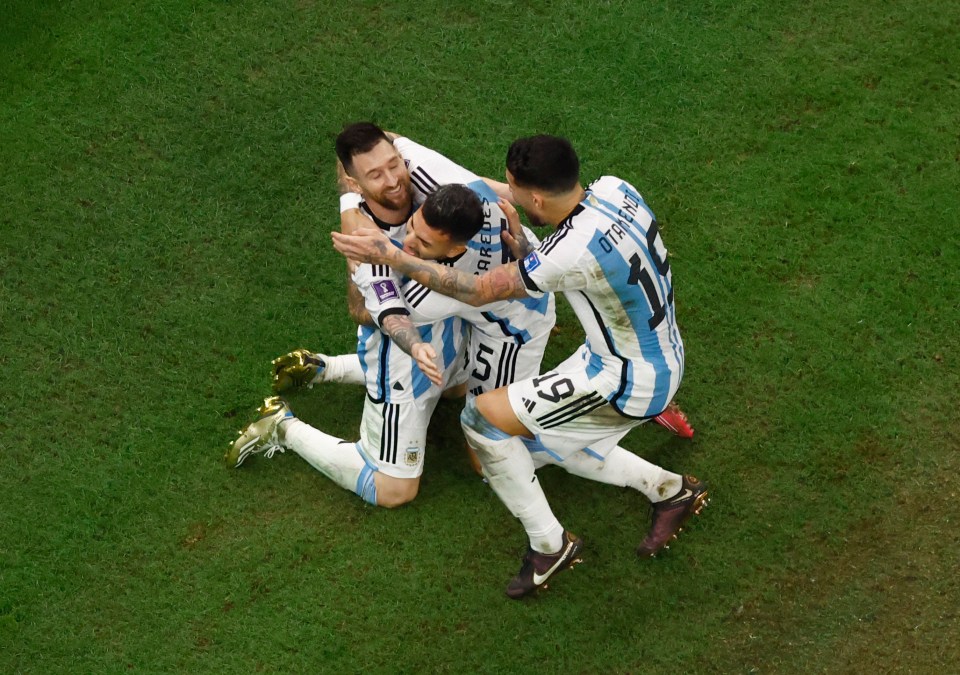 Argentina celebrate what they thought would be the winner