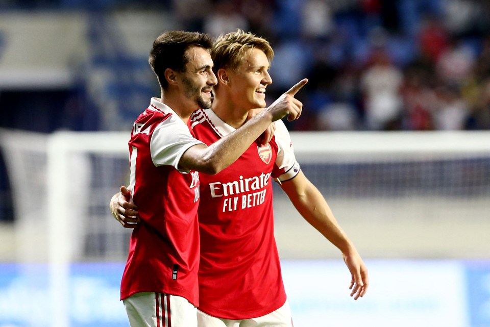 Martin Odegaard opened the scoring for the Gunners against AC Milan