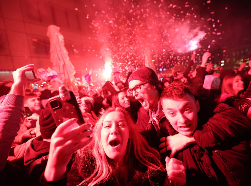 Croatians celebrated wildly in Zagreb