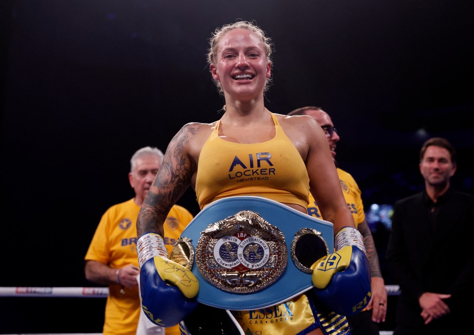 Bridges with her IBF world title - she has only lost one pro fight