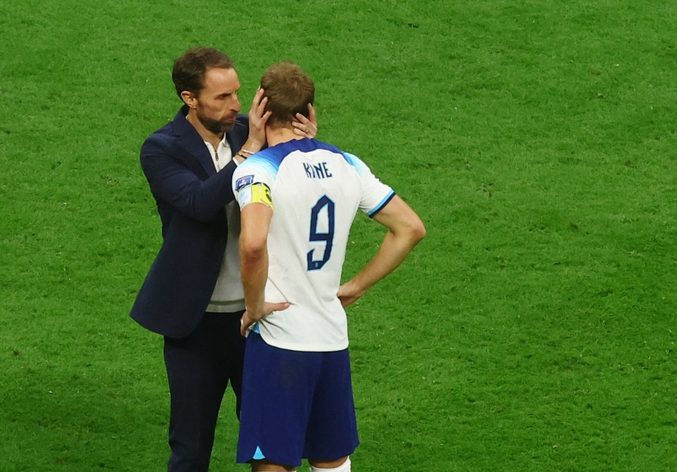 Gareth Southgate consoled Kane after the final whistle