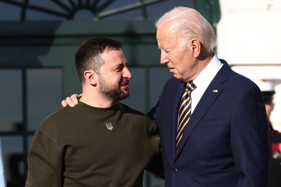 Joe Biden welcoming Volodymyr Zelensky to the White House on Wednesday