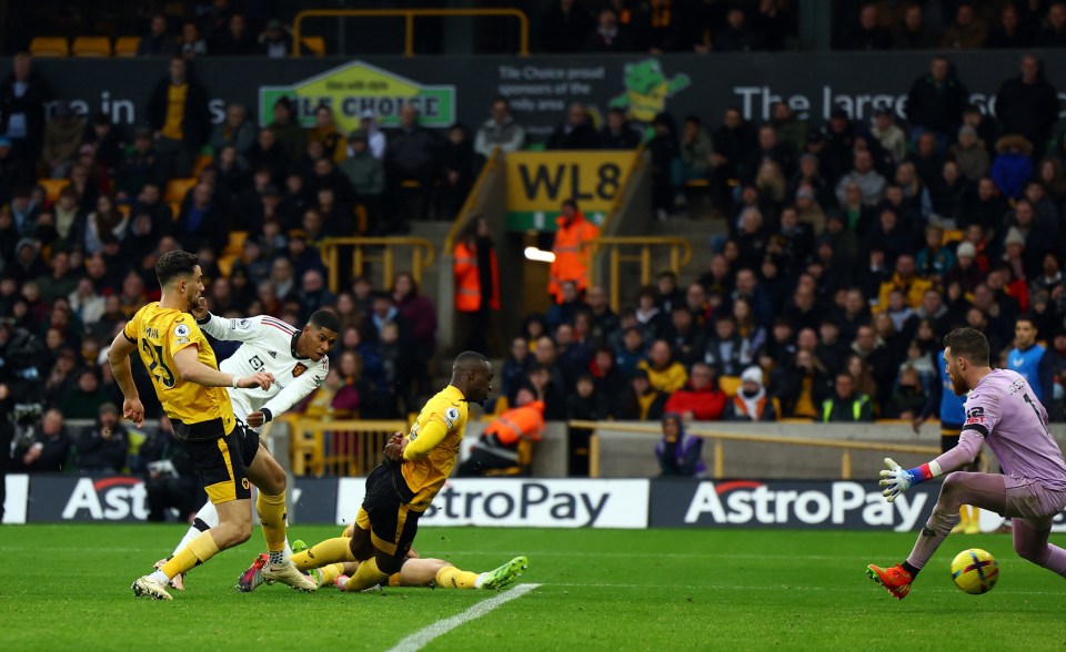 Marcus Rashford buried the ball beyond Jose Sa to open the scoring