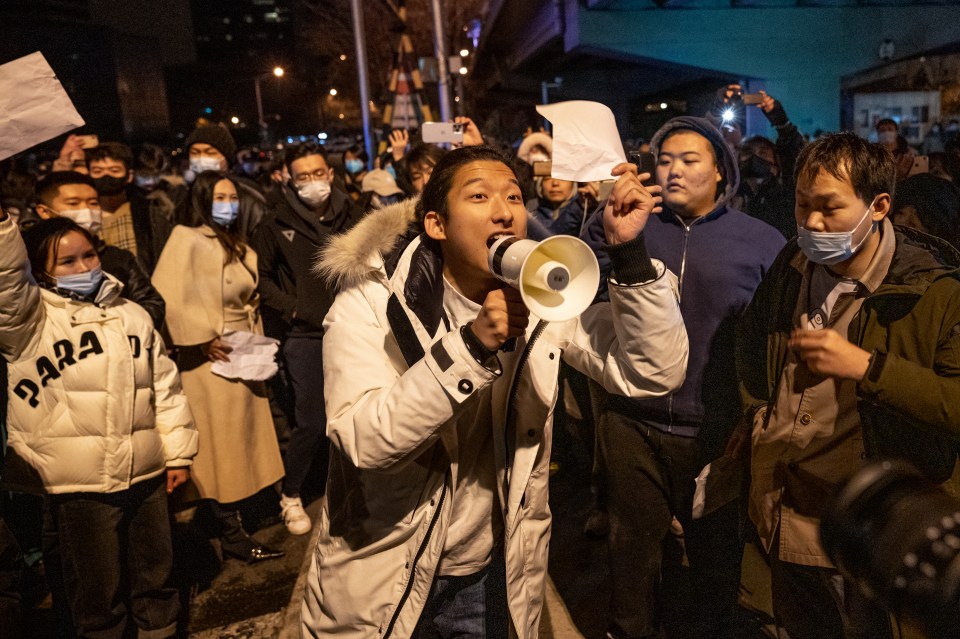 Protesters took the streets in at least eight cities across China