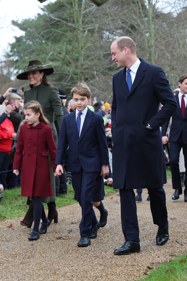 Kate and Prince William walked side-by-side with youngsters George, Charlotte and Louis