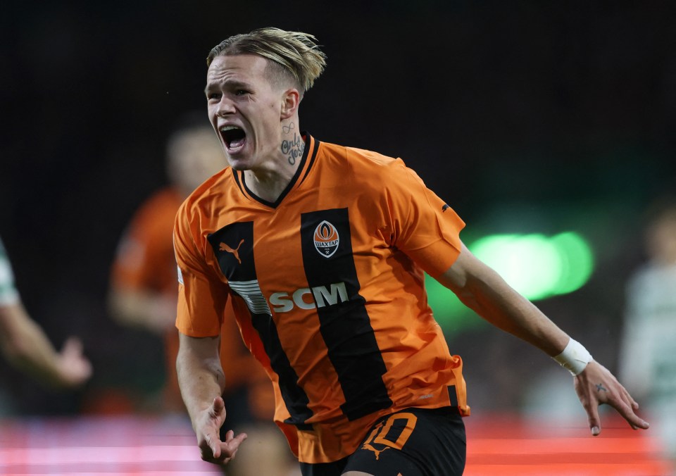 Arsenal had a £55million bid for Mykhailo Mudryk rejected but are still pursuing the Shakhtar ace