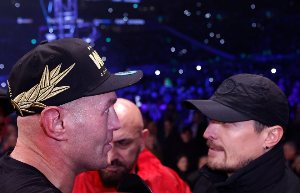 Tyson Fury faces off with Oleksandr Usyk