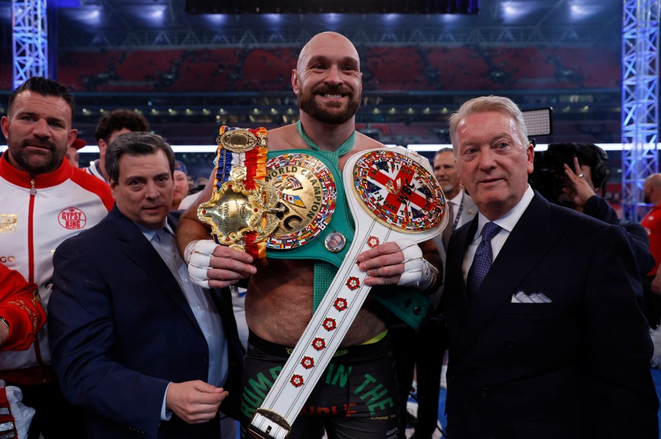 Tyson Fury pictured with promoter Frank Warren