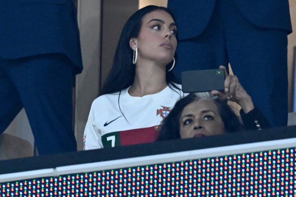 Georgina could only watch on as Portugal were eliminated