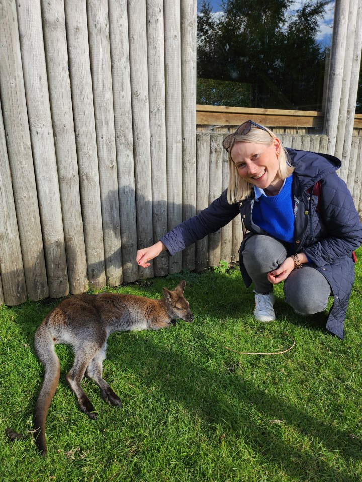 Catherine enjoying her time at The Peak Wildlife Park