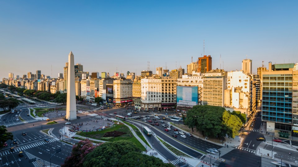 The world's widest street in Argentina has 14 lanes of traffic