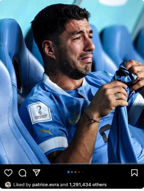 Patrice Evra liked an Instagram post of Suarez in tears