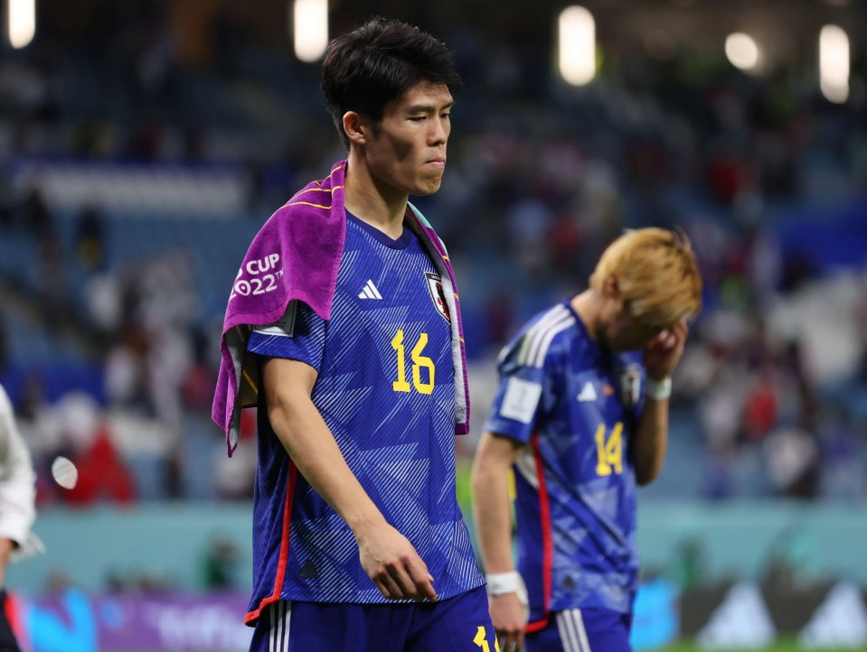 Takehiro Tomiyasu was upset for Jesus but then gutted as Japan exited the World Cup on penalties against Croatia on Monday