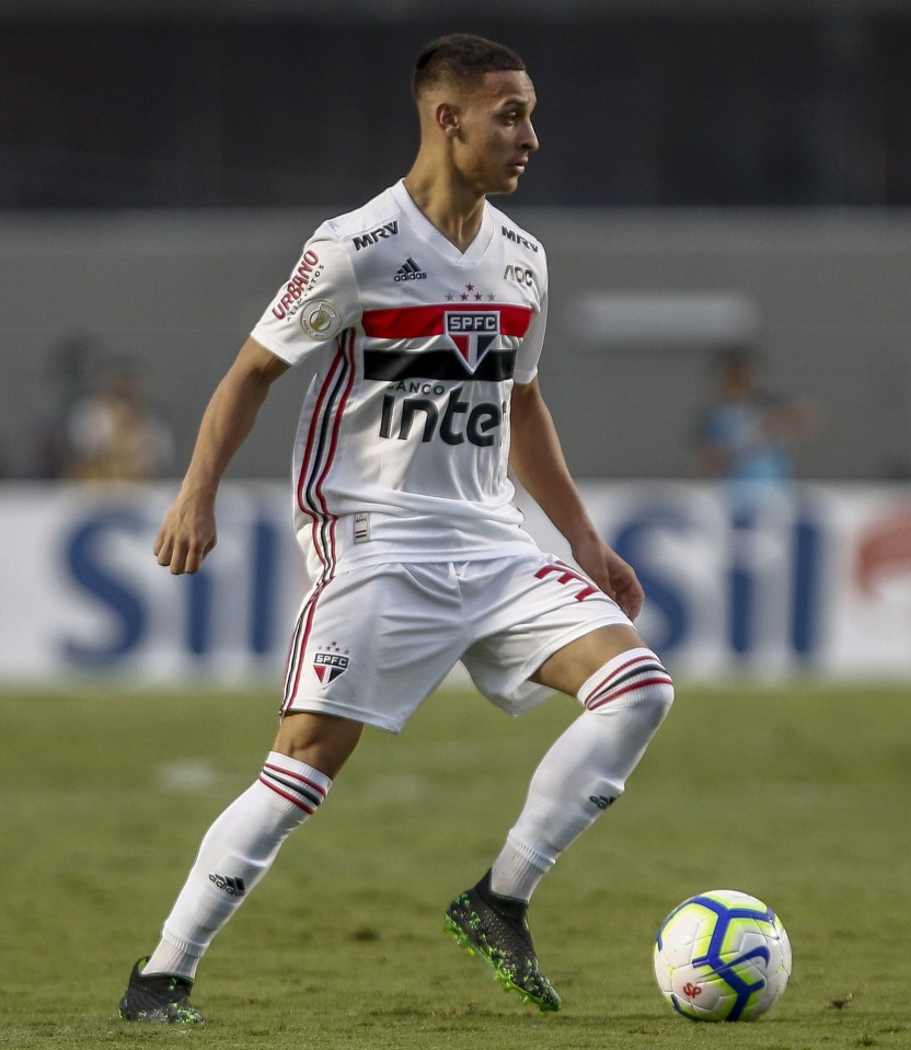 Antony during a game for Sao Paulo three years ago