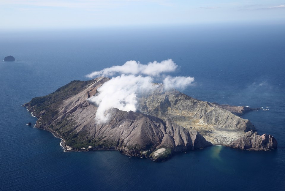 Aerial footage of White Island on December 8, 2020