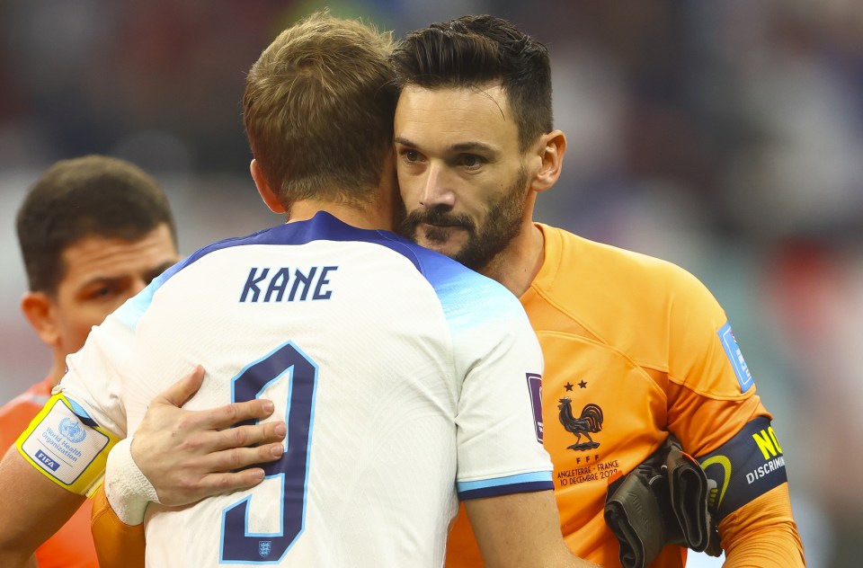 Lloris comforted his Tottenham team-mate after the game