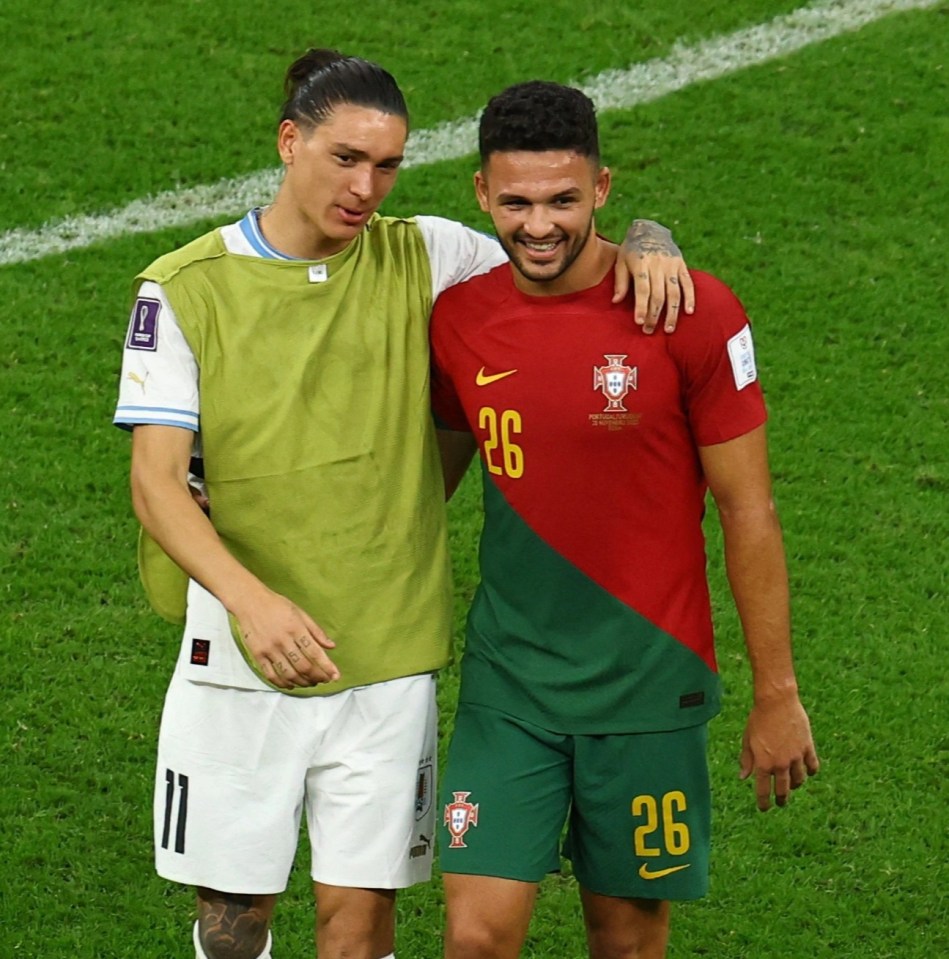 Former Benfica strike partners Darwin Nunez and Ramos catch up in Qatar