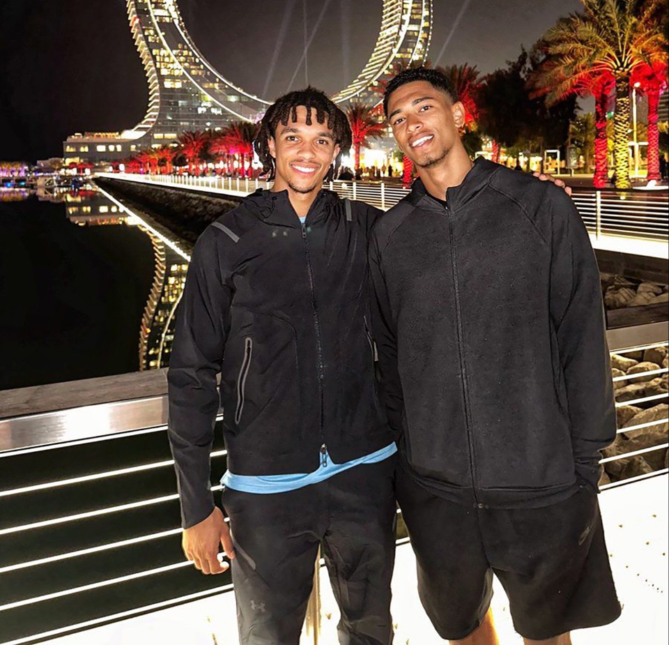 Trent Alexander-Arnold and Bellingham enjoyed a recent stroll through Doha