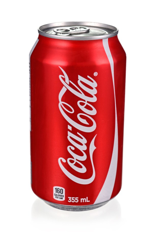 While a regular can of coke contains only 9g of sugar per 100g