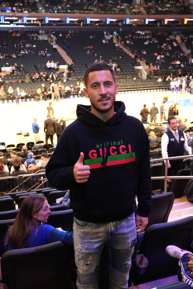 Eden Hazard was present at the game in New York after jetting away from Qatar following Belgium’s early exit from the World Cup