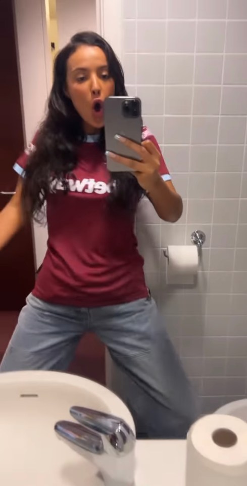 Maya Jama attended the West Ham game at the Emirates last night