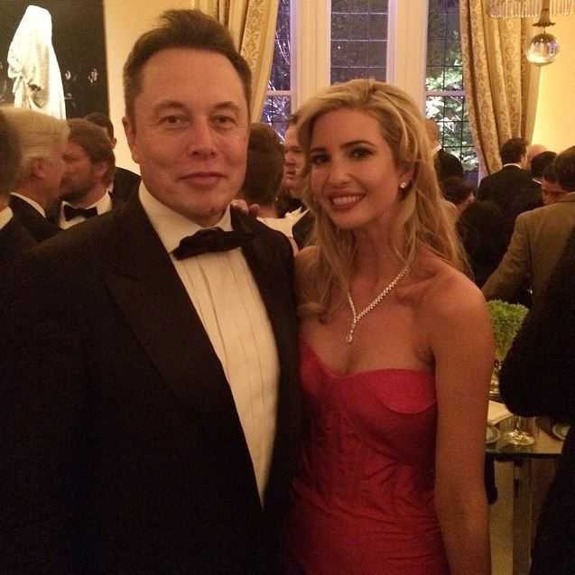 A photo from Ivanka's Facebook shows her with Elon