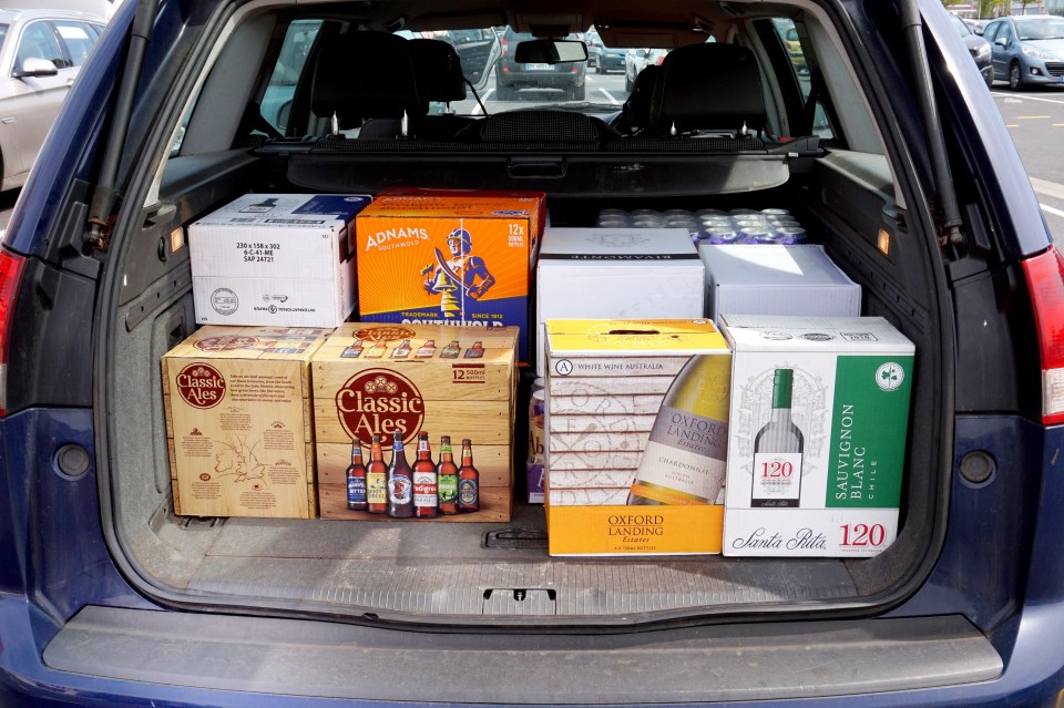 You can claim 20 per cent VAT back for alcohol if you spend over €100 - pictured Matt’s French haul