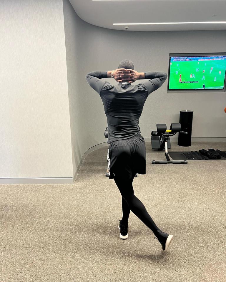 Paul Pogba watched Morocco beat Canada while training in the gym