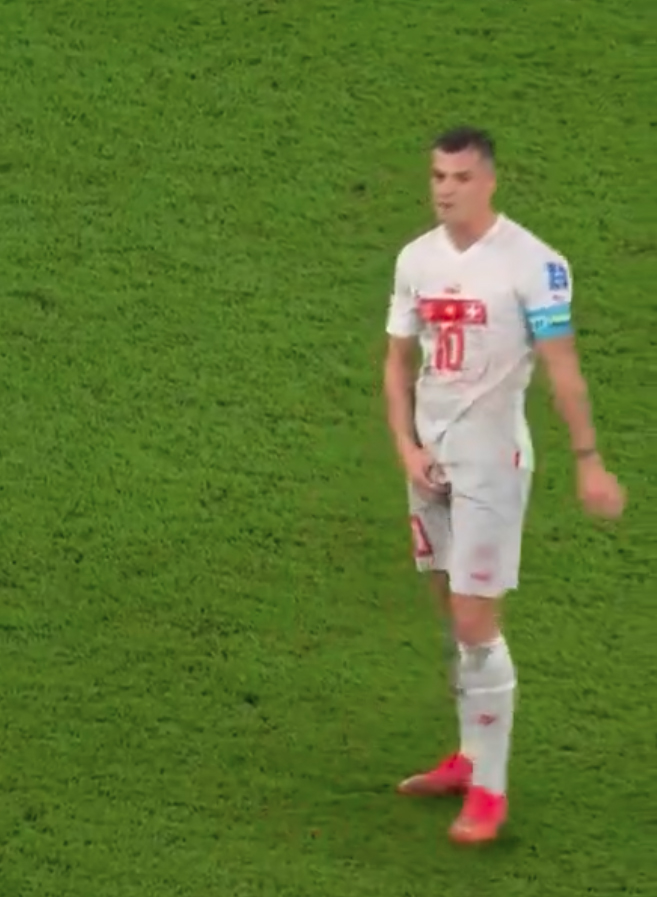 Granit Xhaka enraged the Serbian bench by grabbing his privates