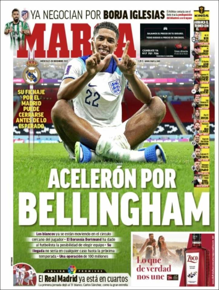 Marca claim Real Madrid are about 'accelerate' their pursuit of Bellingham