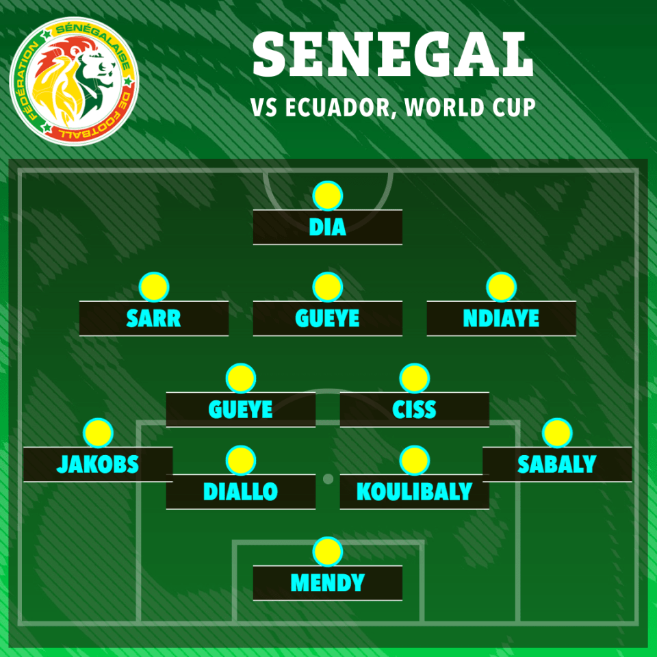 How Senegal lined up against Ecuador