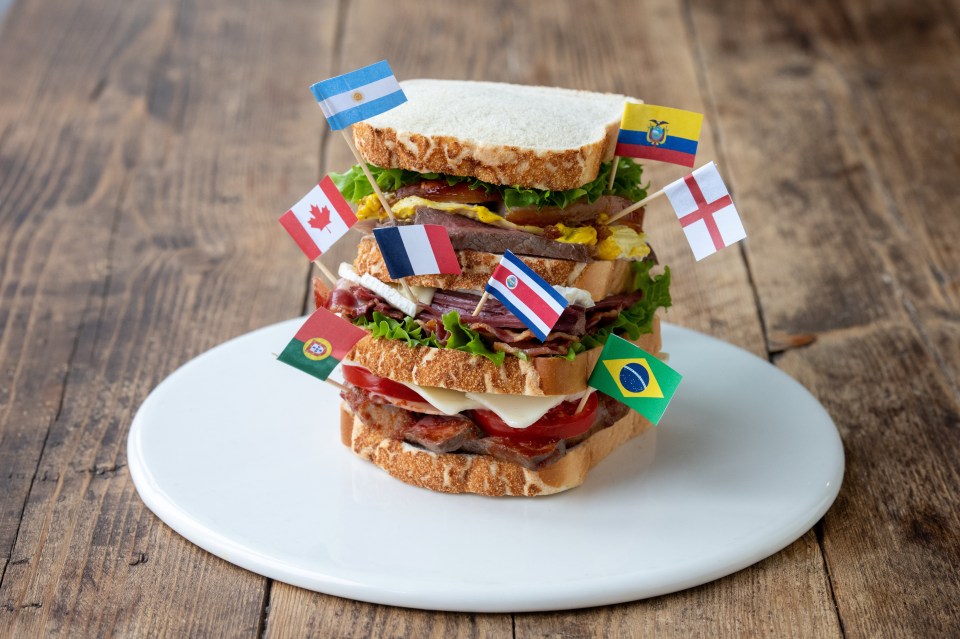 A World Cup sandwich with the nations' favourite fillings stuffed inside was created by Warburtons