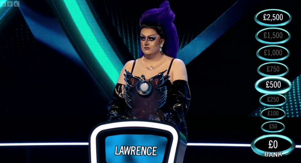 Drag queen Lawrence suffered a blunder