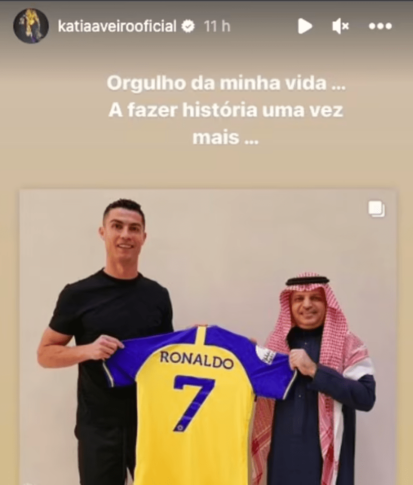 Ronaldo's sister Katia Aveiro took to Instagram to reflect on the transfer