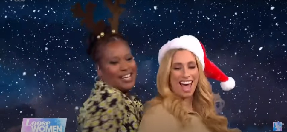 But she did make an appearance in a festive clip during the last show of the year