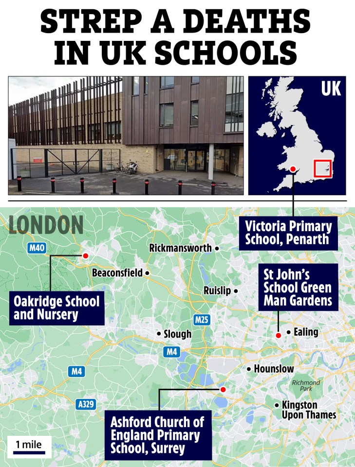 Locations of confirmed Strep A cases in the UK