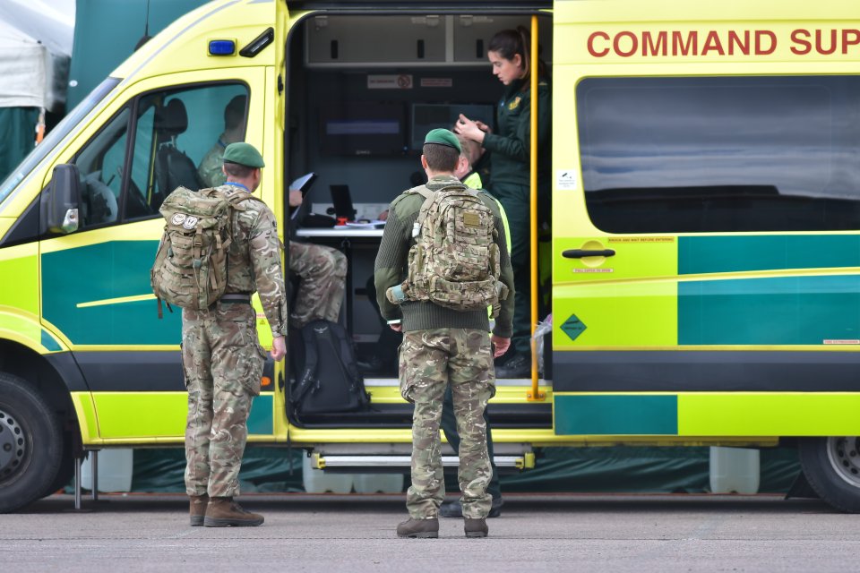 Soldiers are heading to hospitals to train to drive ambulances to save lives placed under threat