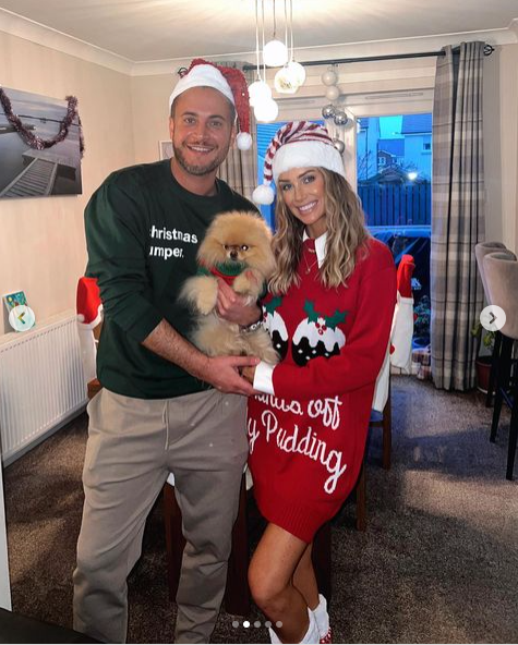 Laura and Gary looked loved up in Christmas Day snaps