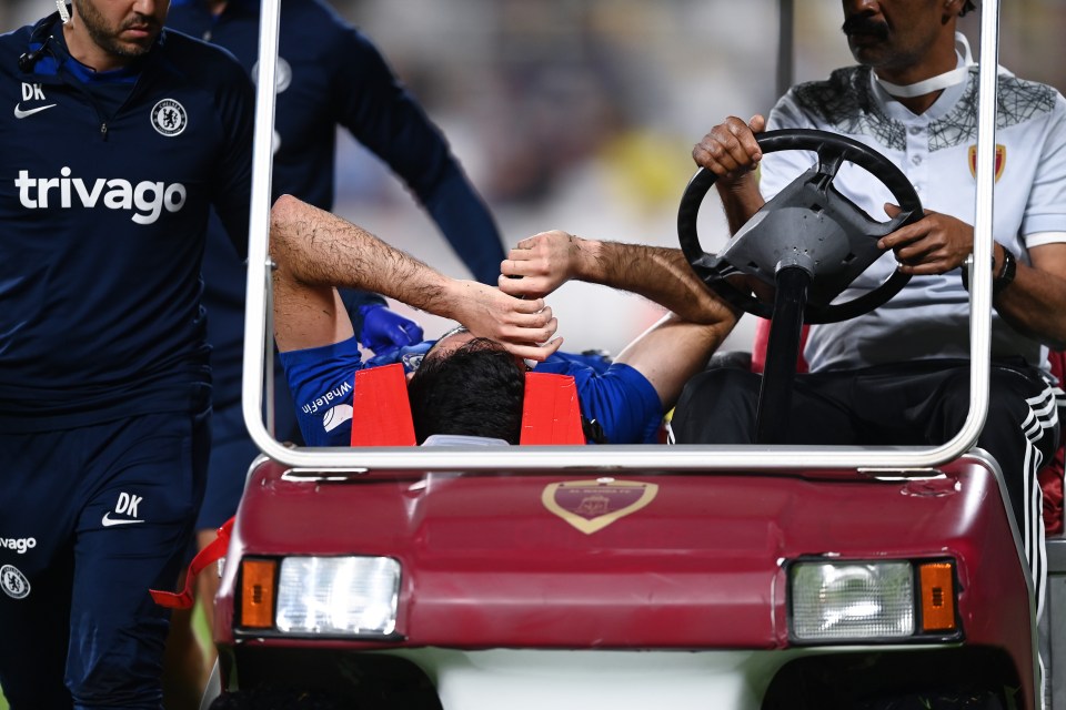 Broja was carted off after twisting his knee