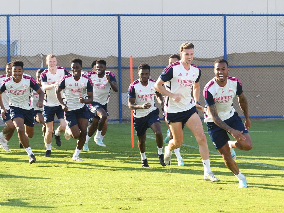 The Gunners are currently out in Dubai enjoying some mid-season training