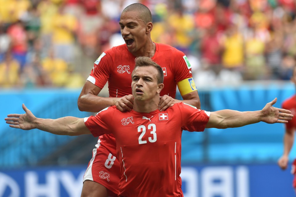 Shaqiri scored a hat-trick against Honduras in 2014