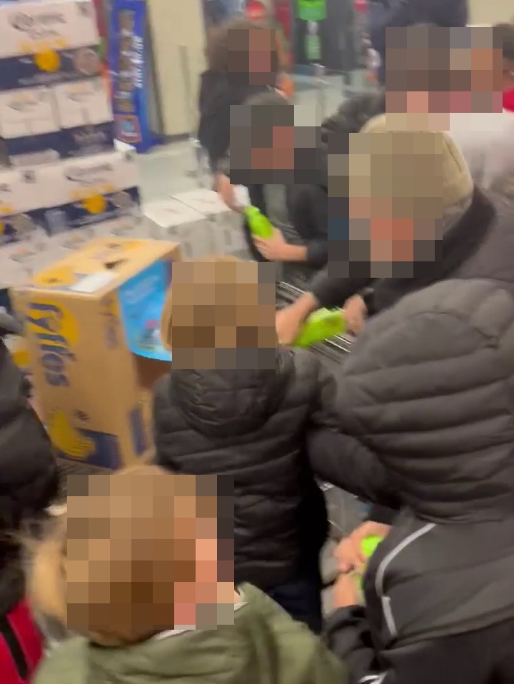 Adults reportedly shoved kids as they tried to get their hands on the drink