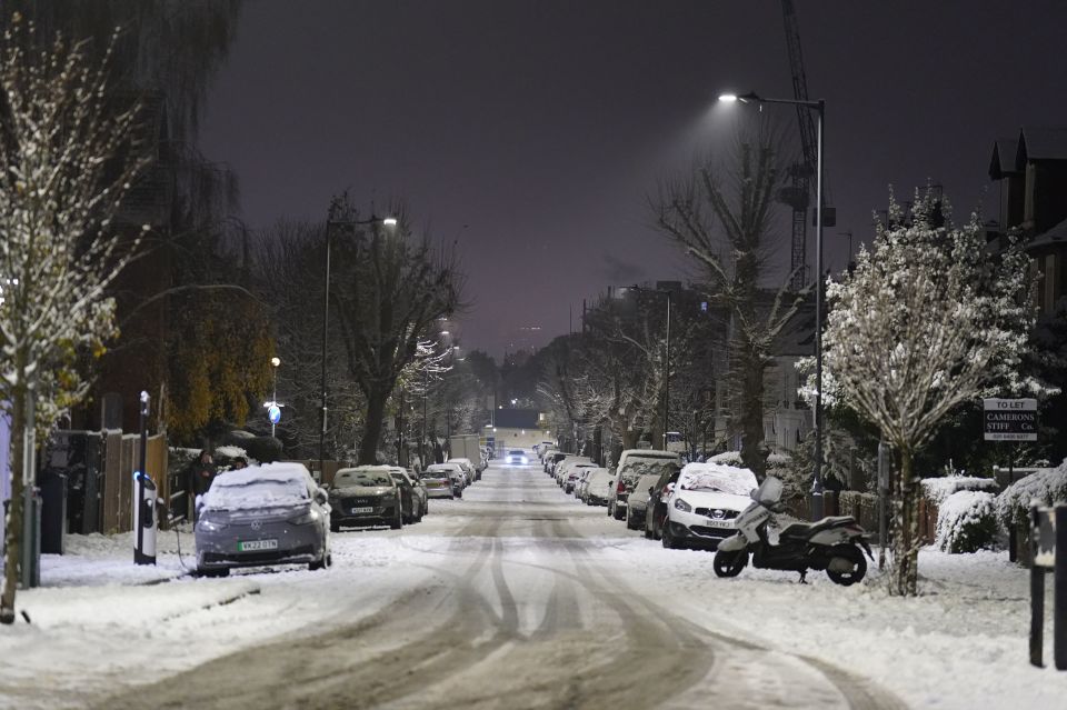 Snow covered large parts of the country this morning